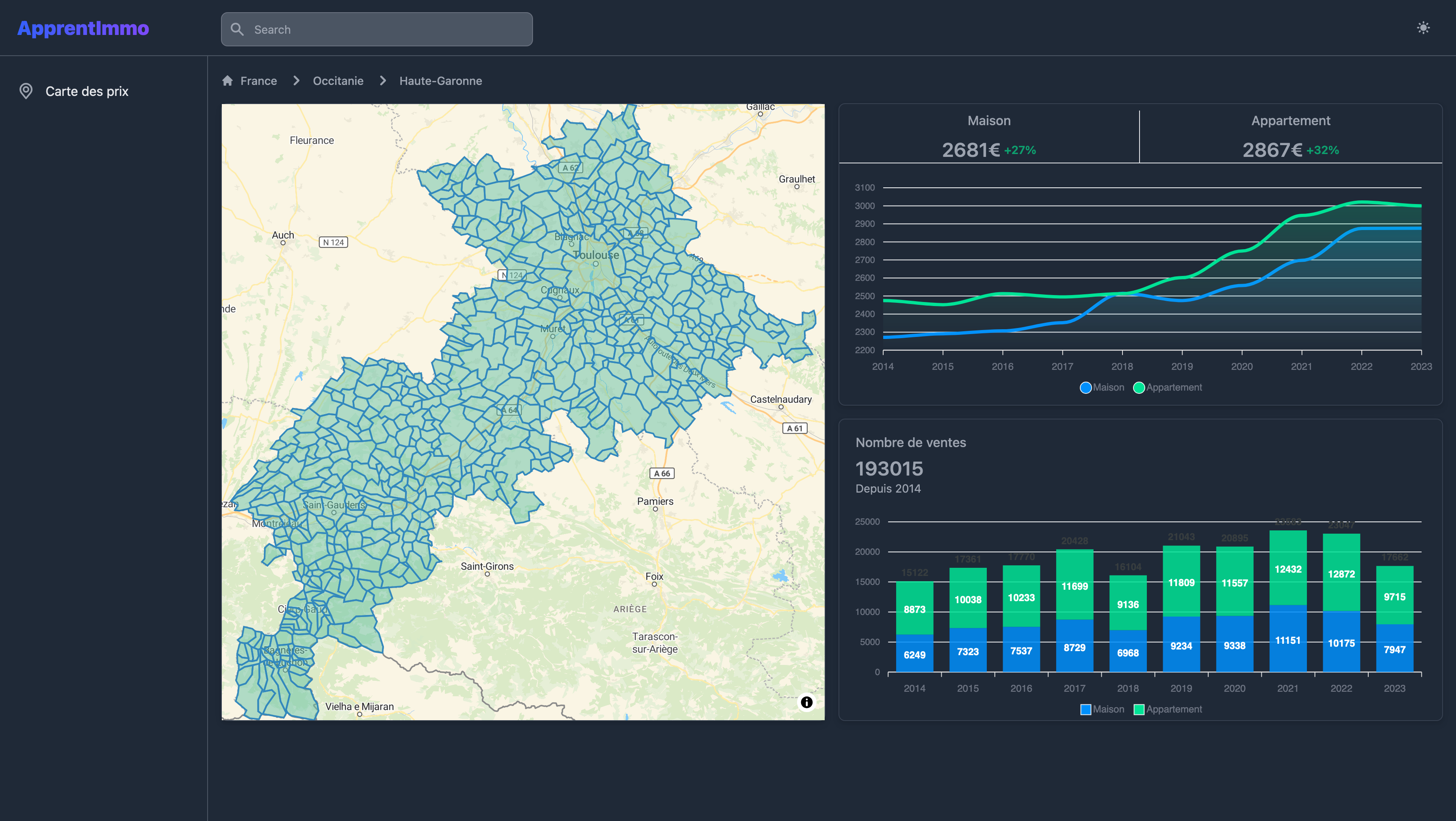 Carte des prix ApprentImmo